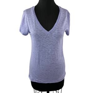 GOLDIE Lavender Purple V-Neckline Short Sleeve 100% Pima Cotton Casual T-Shirt S